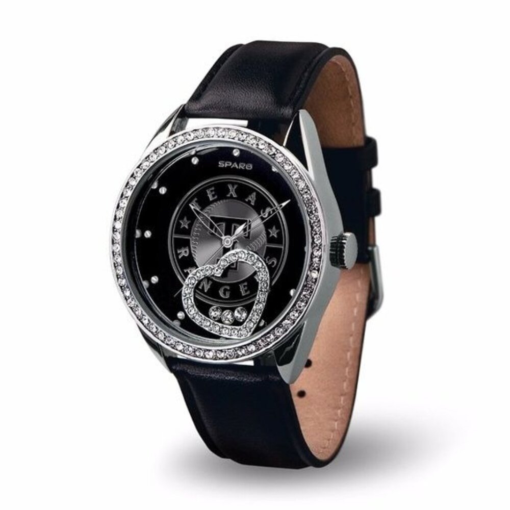 Texas Rangers MLB Floating Heart Large Dial Womens Watch